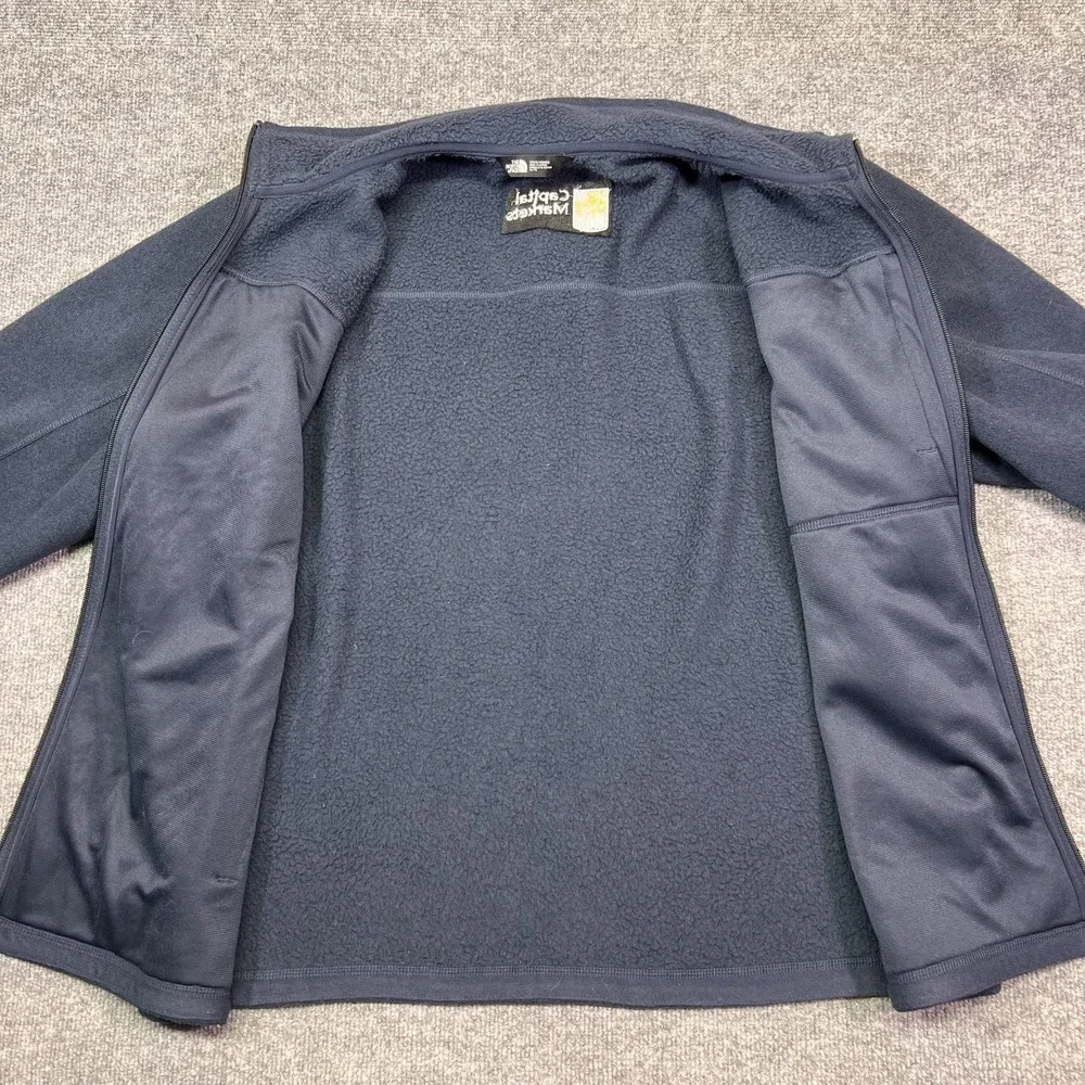 The North Face Jacket Mens XL Blue Fleece Full Zip RBC Capital Markets Logo